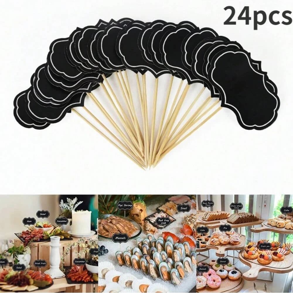 24pc Mini lavagna cartone messaggio ardesia porta biglietti da visita etichetta memo numero di marca prezzo del tavolo per la festa del ristorante a casa