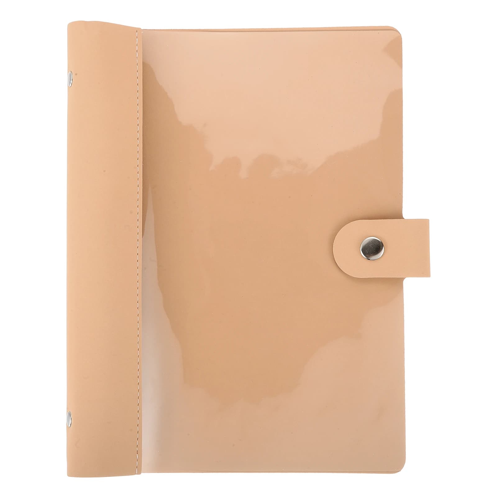 A5 PU Leather Binder Cover 6 Round Ring Clear Soft PVC Binder Cover Loose Leaf Notebook Protector Refillable DIY for Planner