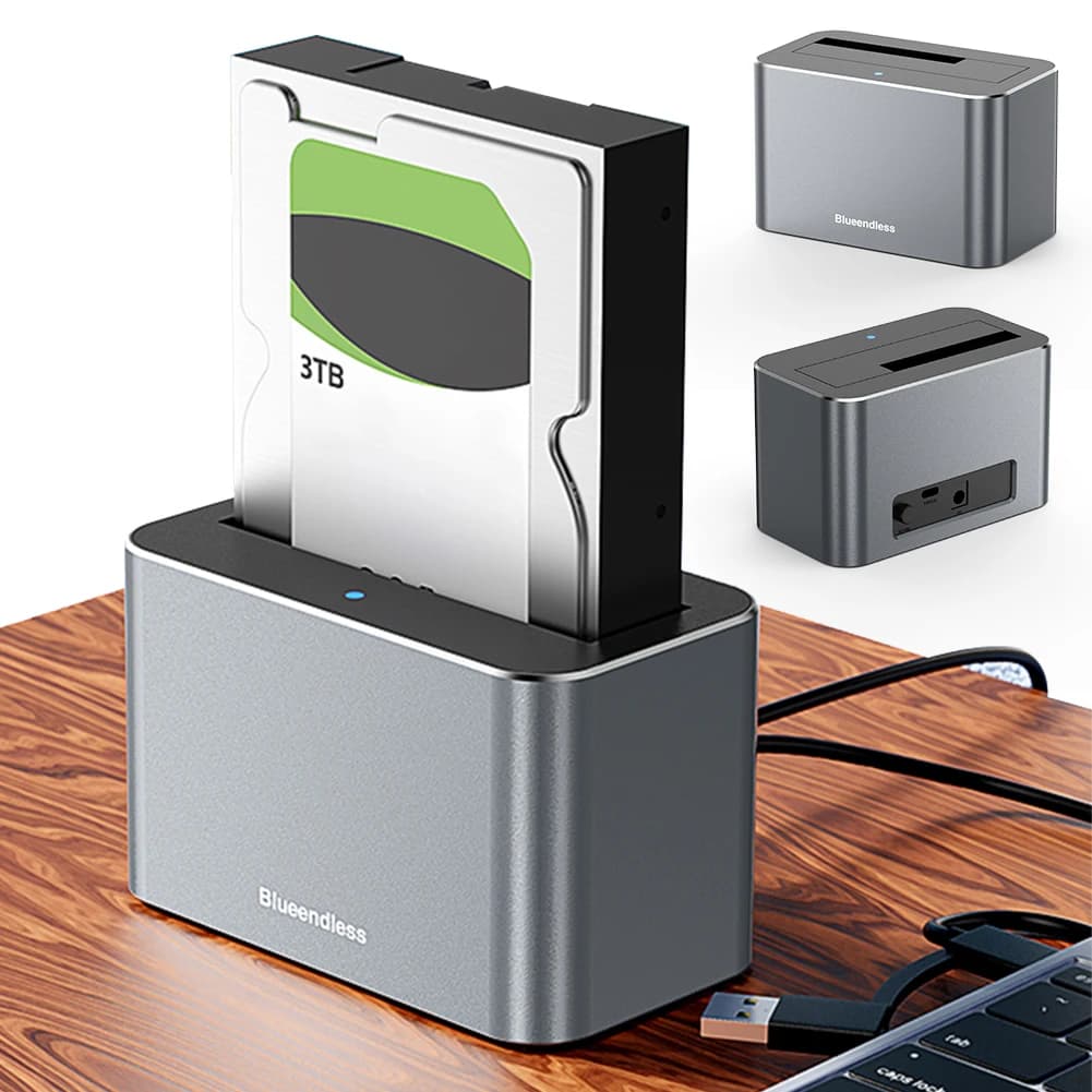 Dock per disco rigido SAS/SATA Dock da USB 3.0 a SATA Docking station per disco rigido esterno Lettore da 5 Gbps per SSD HDD SATA/SAS da 2,5/3,5 pollici