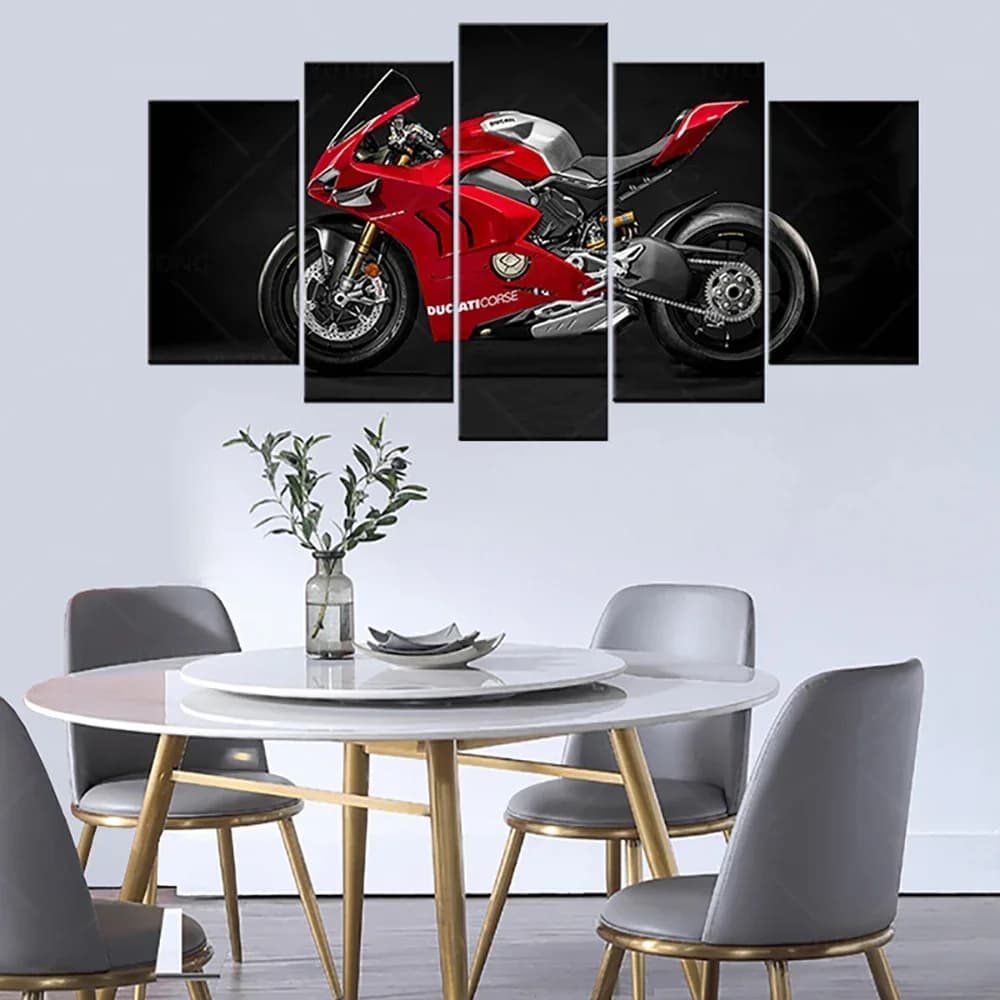 Frameless On Canvas 5 Pieces Race Moto Wall Art Poster Images Paintings Home Decoration Room Furniture