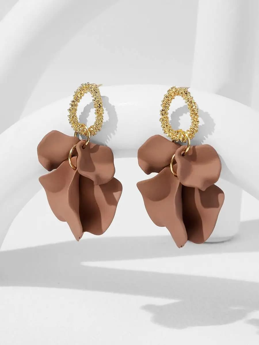 Petal-shaped drop earrings for everyday elegance and subtle charm