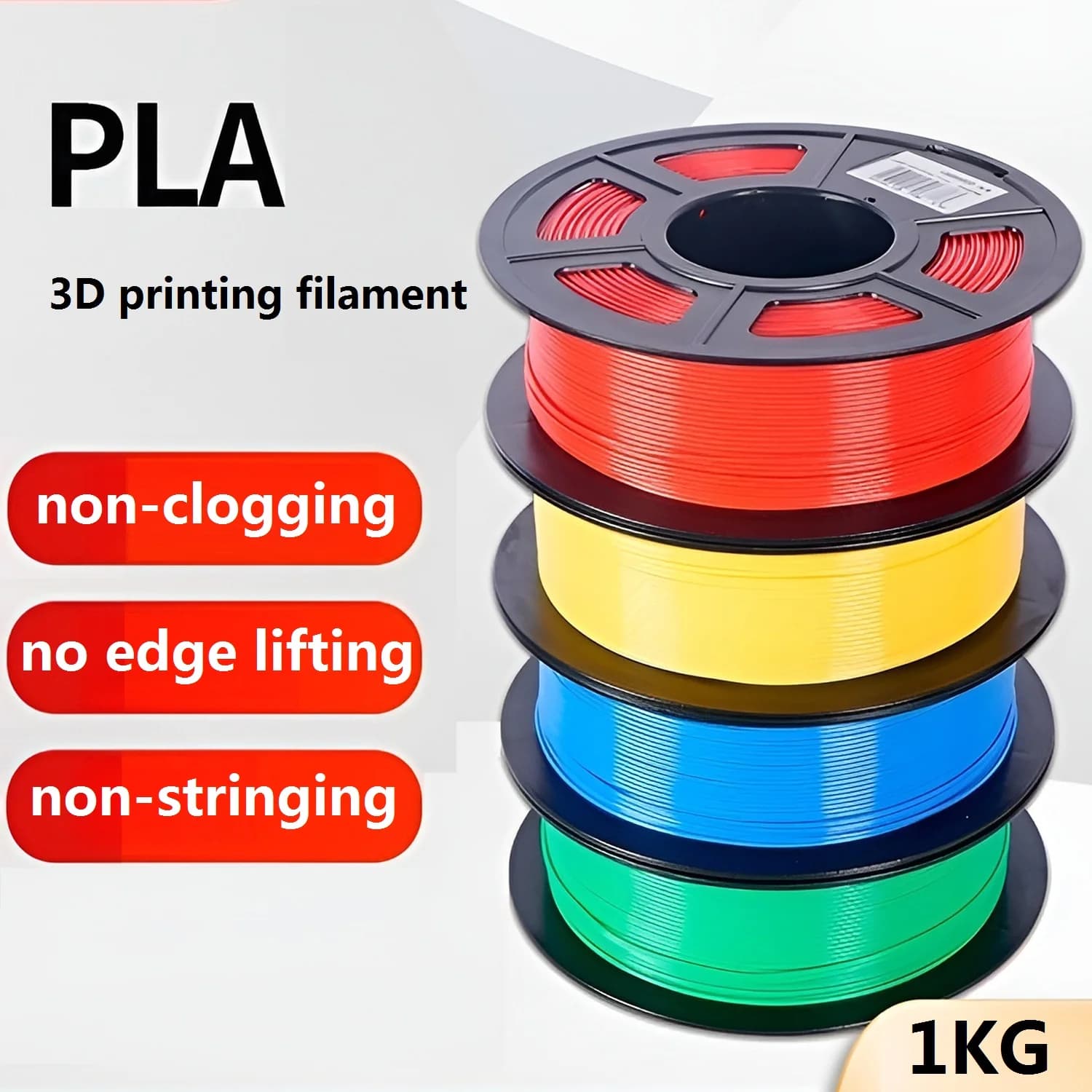 Filamento per stampante 3D PLA PETG, 1kg 1.75mm, senza grovigli, materiali per stampa 3D, nero, bianco, confezione sottovuoto