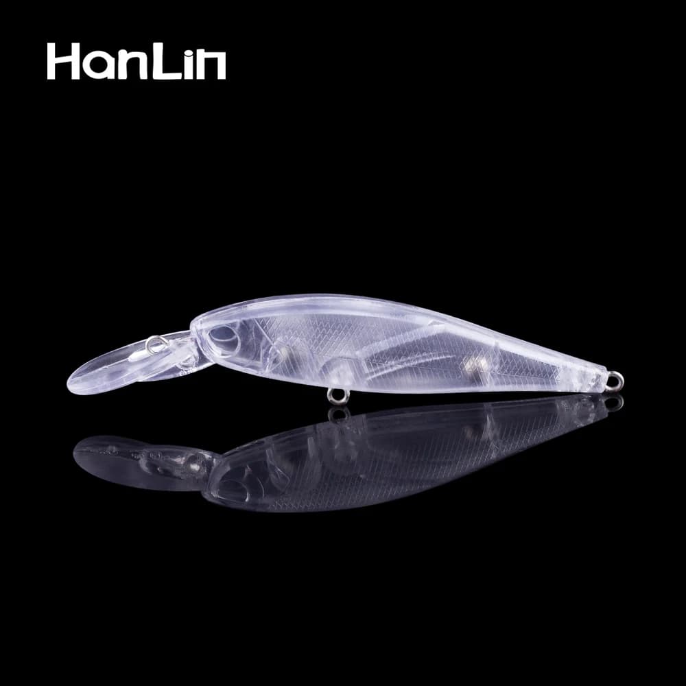 Hanlin 10/20pcs fai da te 10cm/8g Minnow Baits Blank esche da pesca artificiali plastica dura corpo trasparente non verniciato Wobbler Tackle