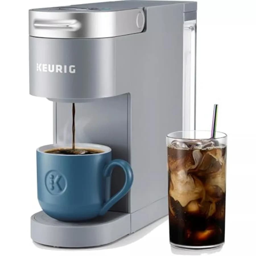 K-Iced Plus Single-Serve Coffee Maker, Brews Iced Coffee, Fits Travel Mug, Removable Water Reservoir, Artic Gray Renewed