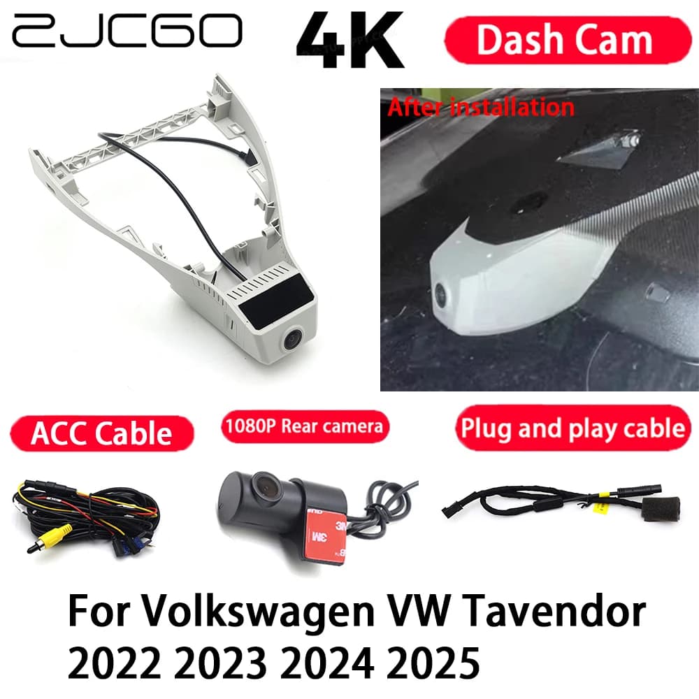4K Plug and Play Dash Cam Video Camera Night Vision for Volkswagen VW Tavendor 2022 2023 2024 2025