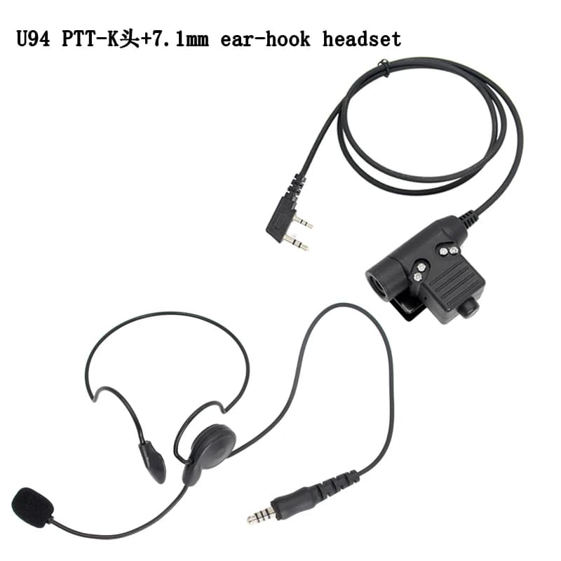 Cuffie radio tattiche Cuffie auricolari unilaterali con U94 PTT per Kenwood Baofeng UV-5R UV-82 Walkie Talkie