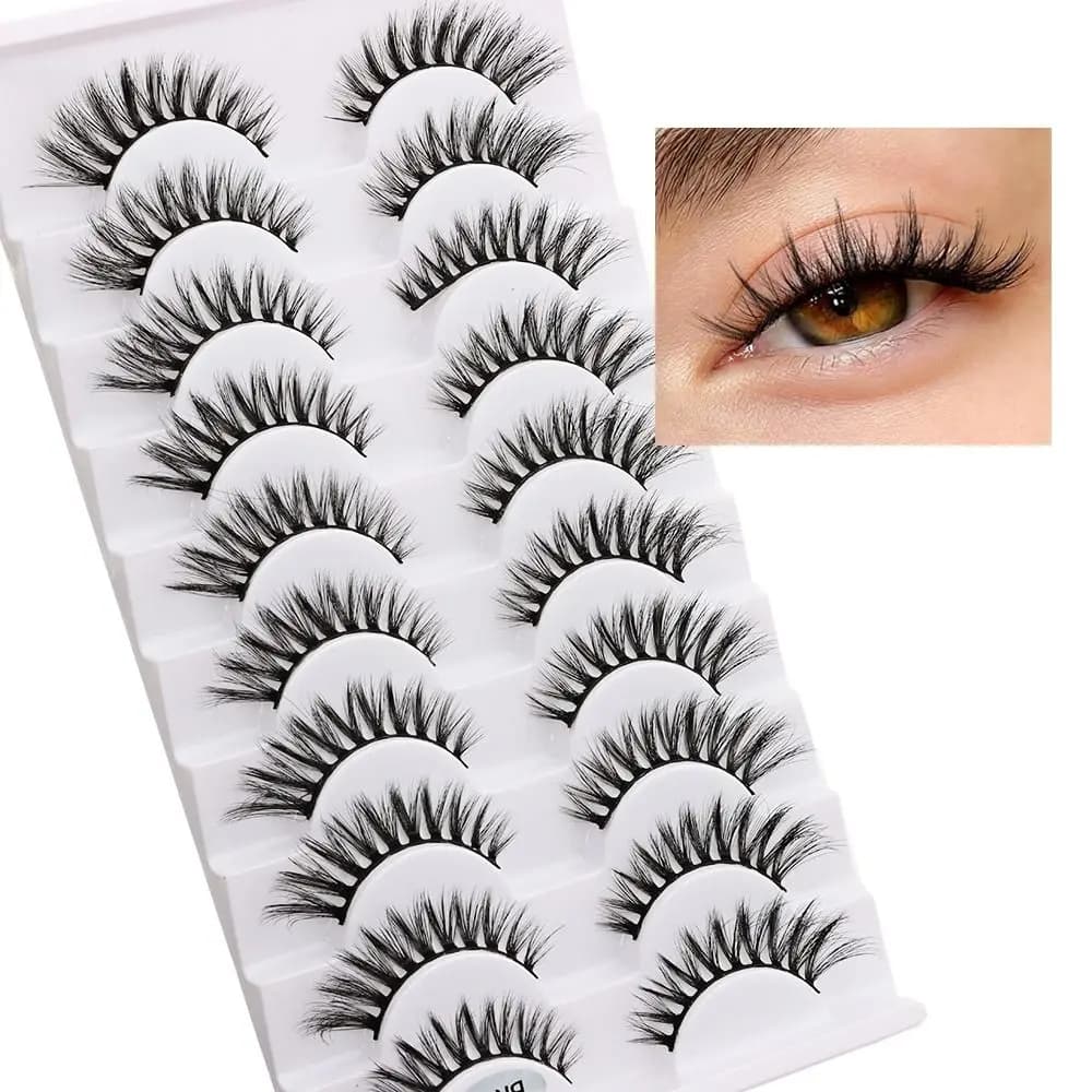 Ciglia Finte a Striscia Intera, Naturali e Voluminose, Fatte a Mano, Cruelty-Free, Lunghe, per Trucco Occhi, Strumenti per Extension Ciglia