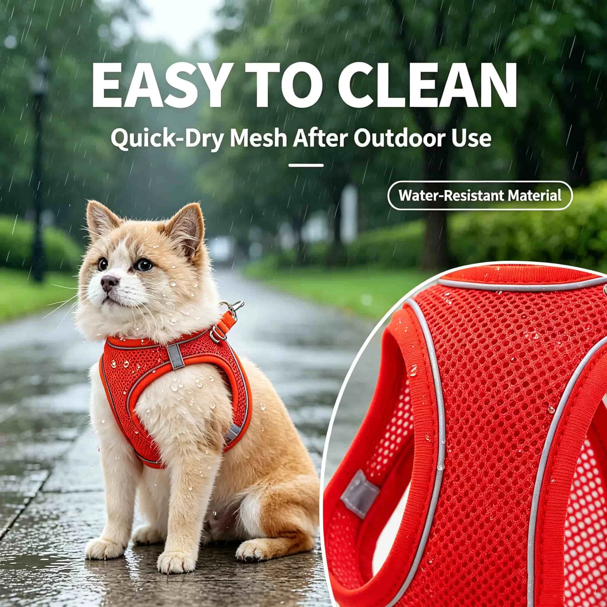 Summer Cool Air Mesh Pet Harness Anti Pull Escape Proof Reflective Dog Vest Adjustable Chest Strap Puppies Prevent Neck Injury