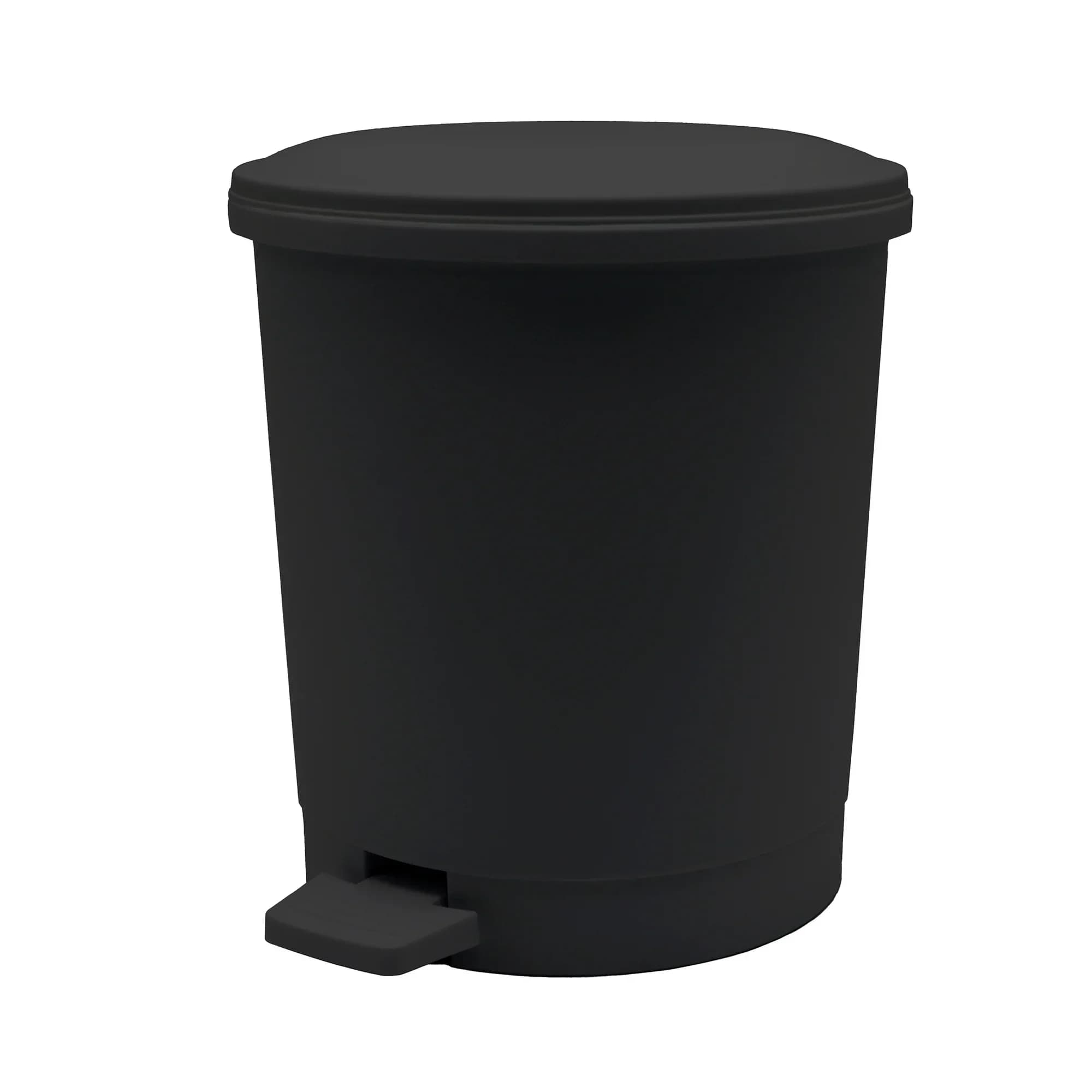 Cestino per Rifiuti in Plastica Nera per Bagno, Cestino Durevole per Casa, Cucina e Ufficio, Contenitore Leggero e Igienico