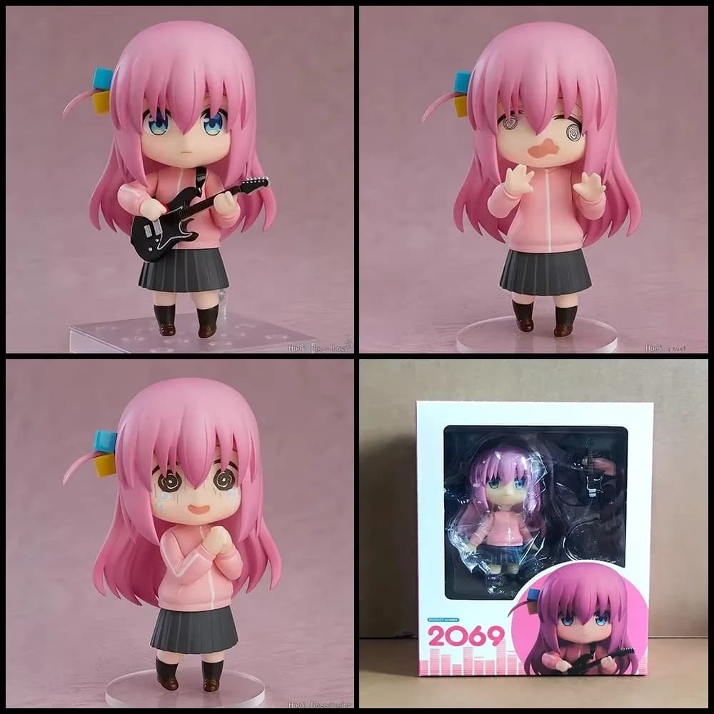 Versione Q di Bocchi The Rock! Gotoh Hitori 2069 # Action Figure con Viso Sostituibile, Modellino Ornamentale Fatto a Mano