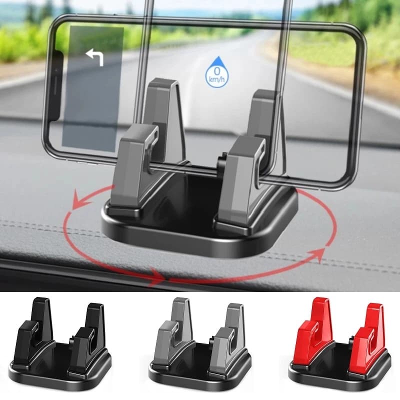 Supporto universale per telefono per auto Ruota di 360 gradi Supporto per telefono cellulare per auto in silicone Supporto per smartphone sul cruscotto nel supporto GPS per auto