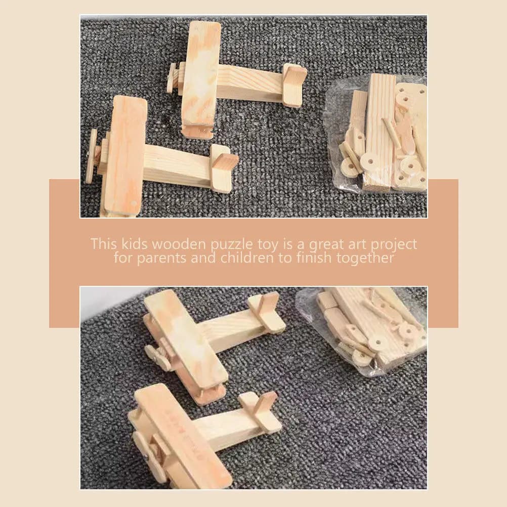 Puzzle 3D in Legno per Bambini, Casa in Miniatura Decorativa, Progetto Artistico Educativo Fai-da-Te