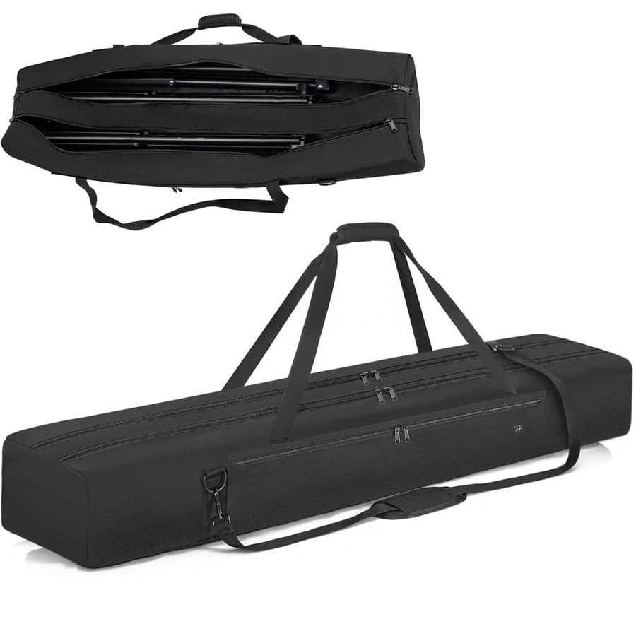 Borsa Multifunzionale per Treppiede 58.1, Custodia Robusta per Trasporto Treppiedi con Doppio Scomparto per Supporto Musicale, Supporto Microfono, Supporto Altoparlanti