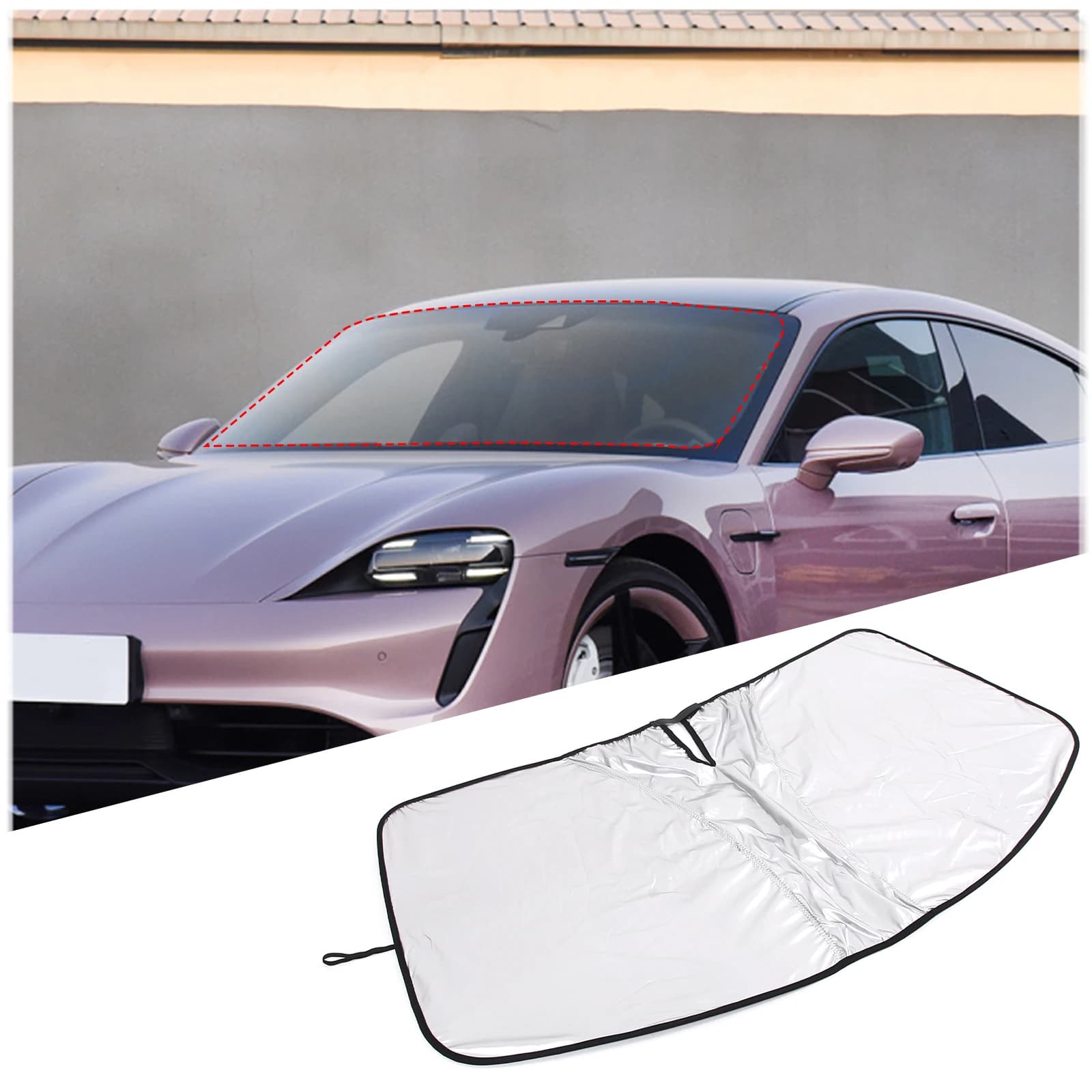 Auto Memoria Anello In Acciaio Parasole Anteriore Auto Parasole Copertura Per Porsche Taycan 2019-2025 Accessori Per Interni Auto