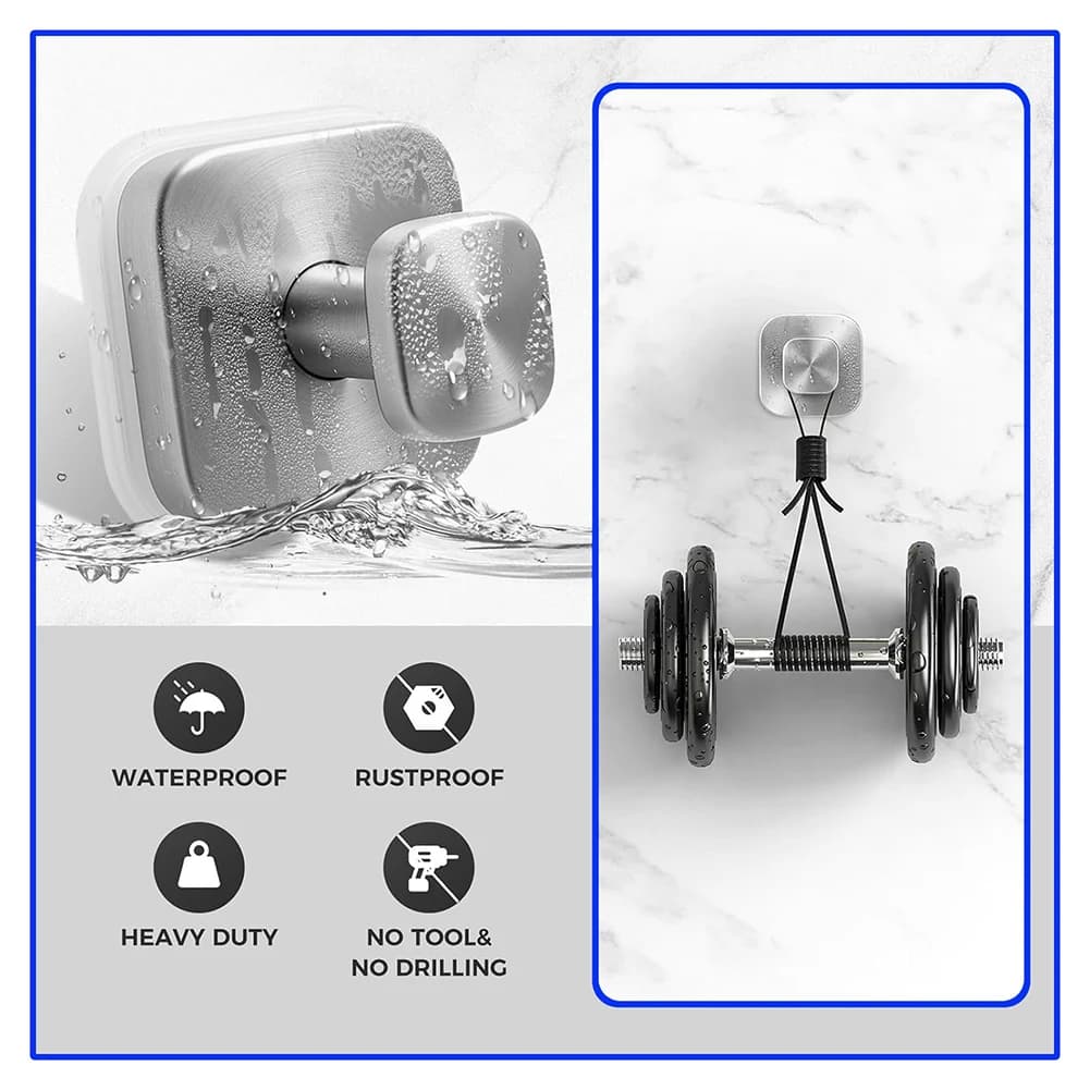 2pcs High-end Design Suction Cup Hooks Shower Towel Hanger Bathrooms 304 Stainless Steel Hooks Home Storage Holder 4color Option