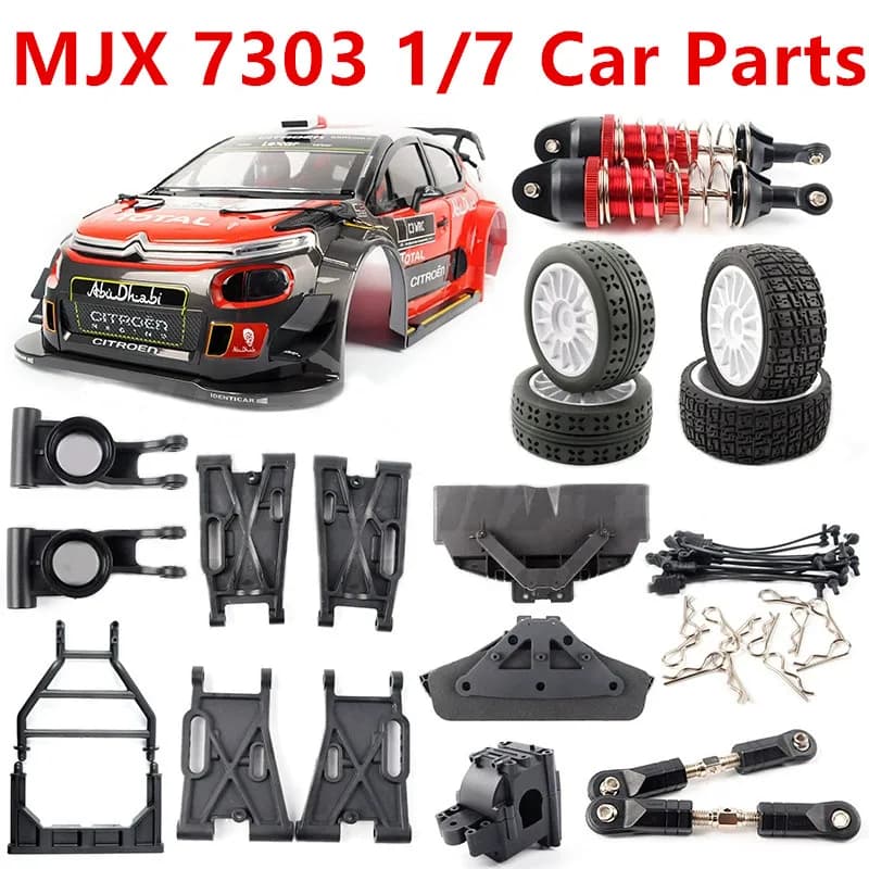 MJX 7303 1/7 RC Auto Pezzi di Ricambio Pneumatico forcellone Servo ESC controllo Ammortizzatore sedili dello sterzo Armatura tirante R dado fibbia