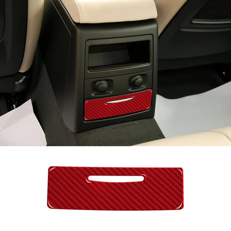 Per BMW Serie 3 E90 2005-2012 Accessori per auto in fibra di carbonio Sedile posteriore Uscita aria condizionata Telaio Trim Posacenere Copertura adesivi