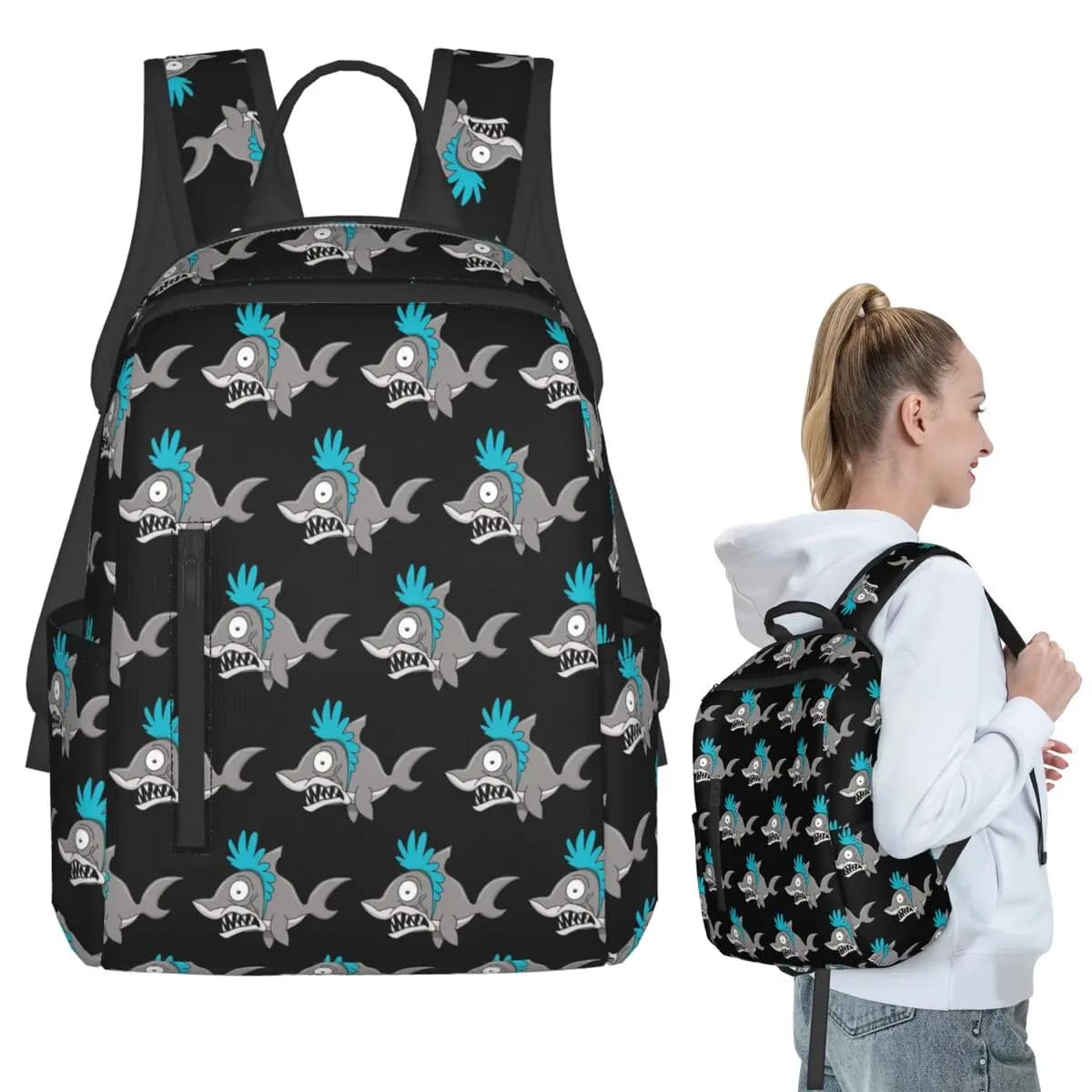 Zaino Baby Shark per studenti, borsa per libri, borsa da scuola per bambini, borse a tracolla per laptop, per ragazzi e ragazze