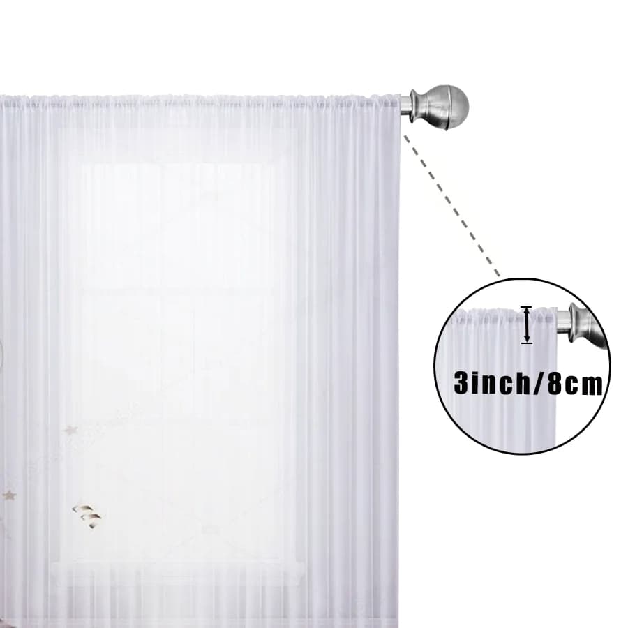 1PC Sheer Curtain Birthday Cake Balloon Pink Brown Print, Rod Pocket Window Curtain for Living Room Party Decor
