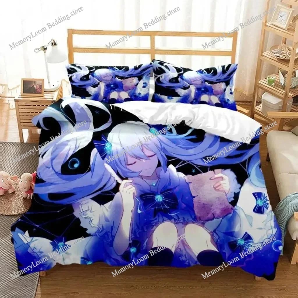Princess Girl Hime Premium Luxury Bedding Set Japan Cartoon Soft Duvet Cover Plush Comforter Bedspread Twin/Single Size Printed