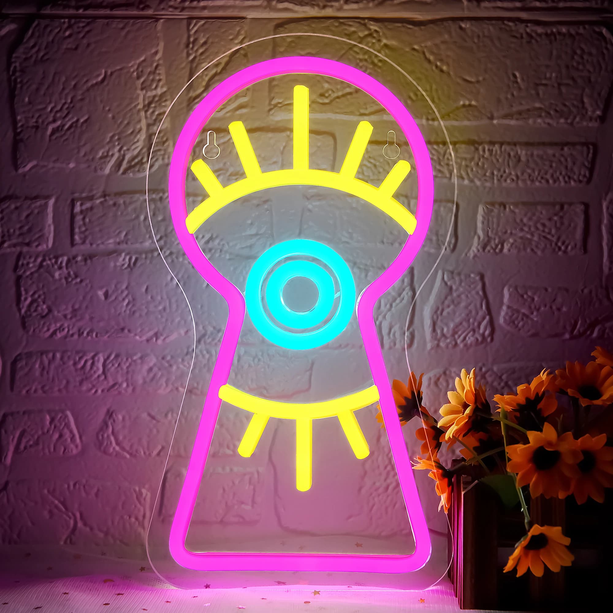 Abstract Eyes Neon Sign Eye Neon Signs USB Powered LED Neon Sign Wall Decor for Bedroom Birthday Party Halloween Gift