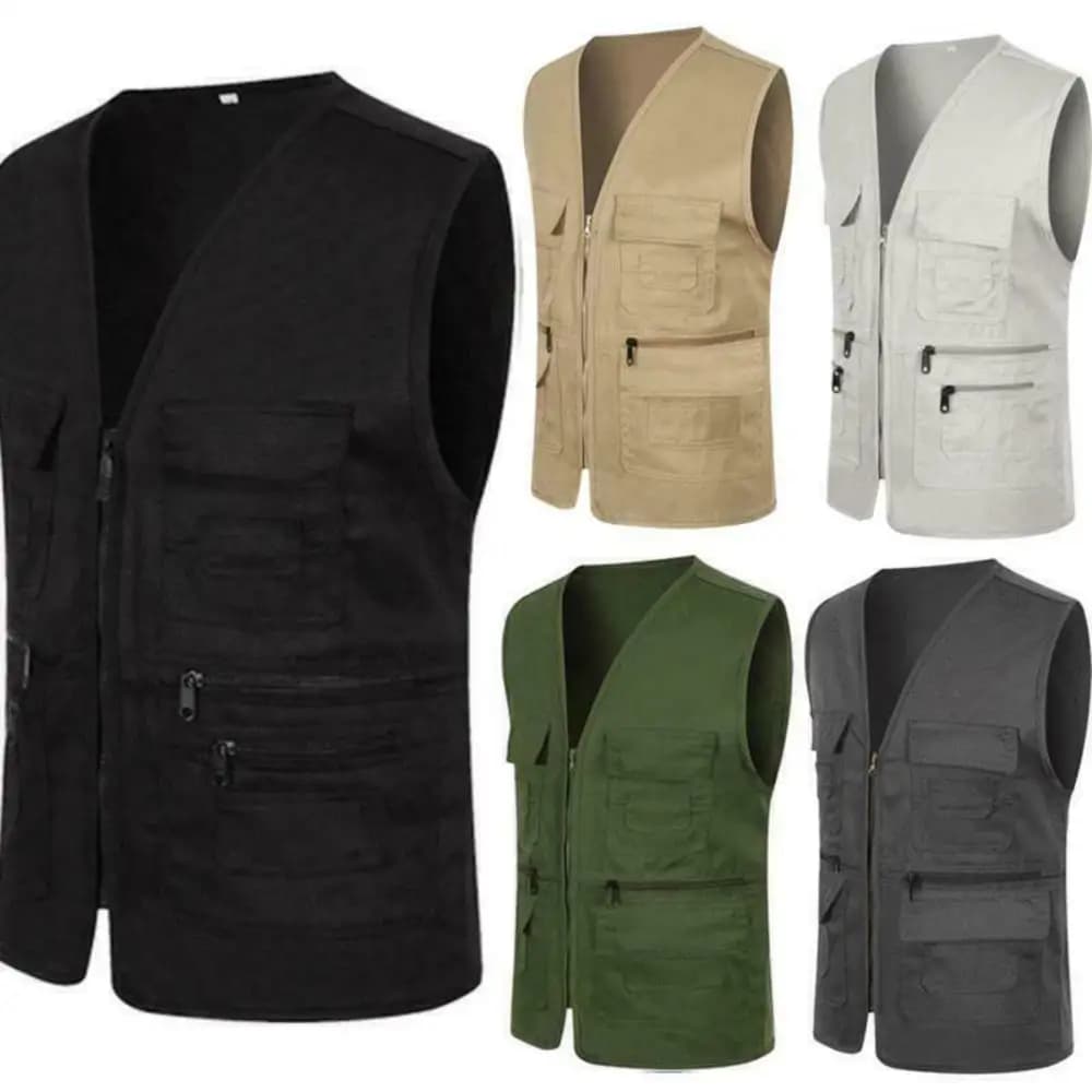 Gilet da lavoro multitasche da uomo gilet per la pesca campeggio volontario Sport all'aria aperta sopravvivenza Utility gilet di sicurezza