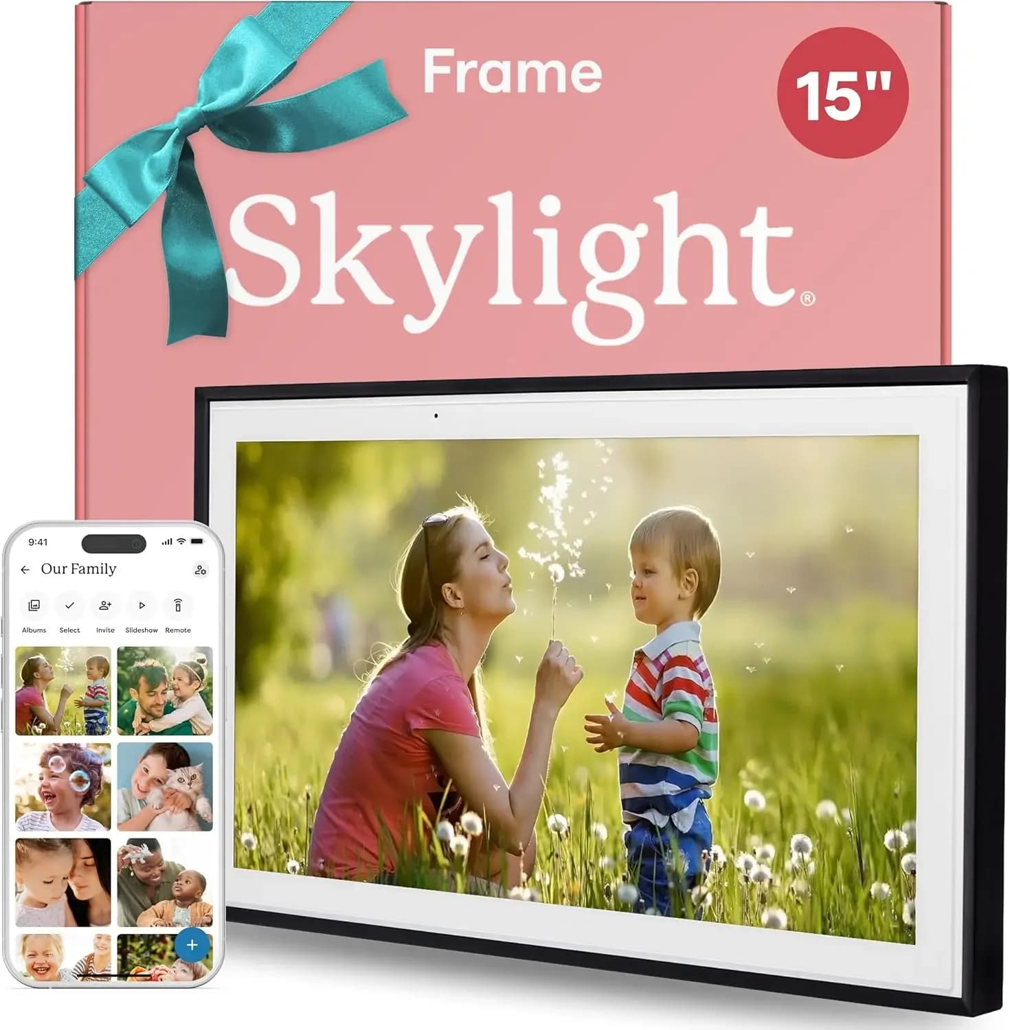 Cornice Digitale: Cornice Fotografica Digitale da 15 Pollici con WiFi e Funzione di Caricamento da Telefono, Display Touch Screen - Personalizzabile