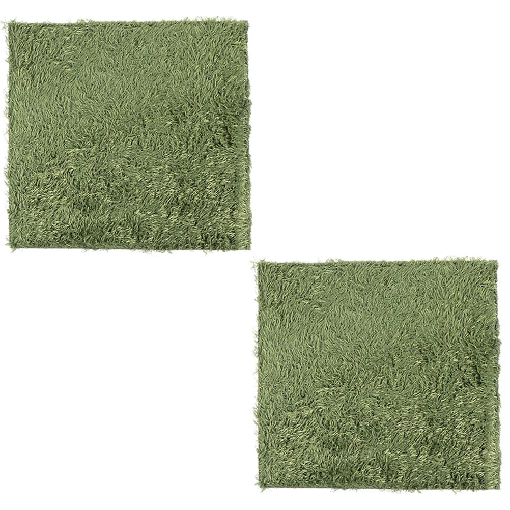 2Pcs Reptile Moss Carpets Absorbent Thick Cotton Simulated Moss Mats Natural-Looking Fake Lawn for Climbing Pets Tortoises