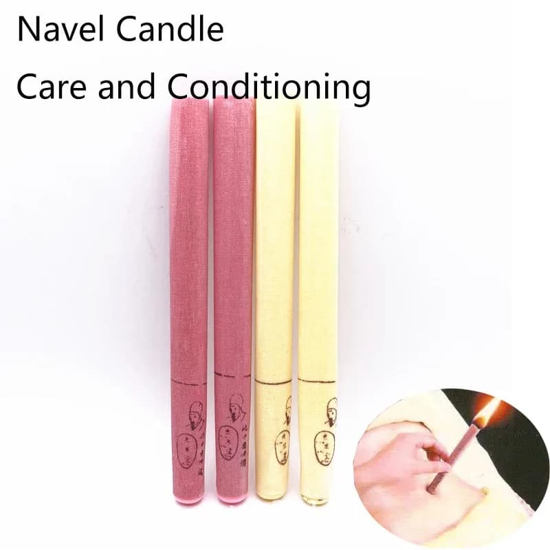 Candle for navel Moxibustion Straight pipe with plug Large SPA Aromatherapy Indian belly care and conditioning Wet cleaning 20 cm