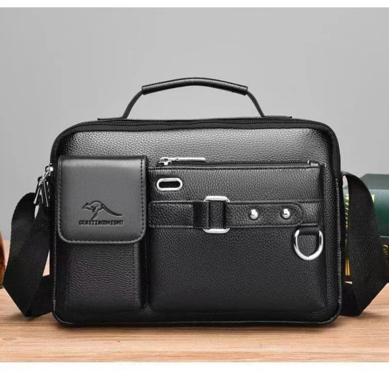 Men's single-shoulder bag, business commuting handbag, men's high-end crossbody bag, pu leather bag, men's bag