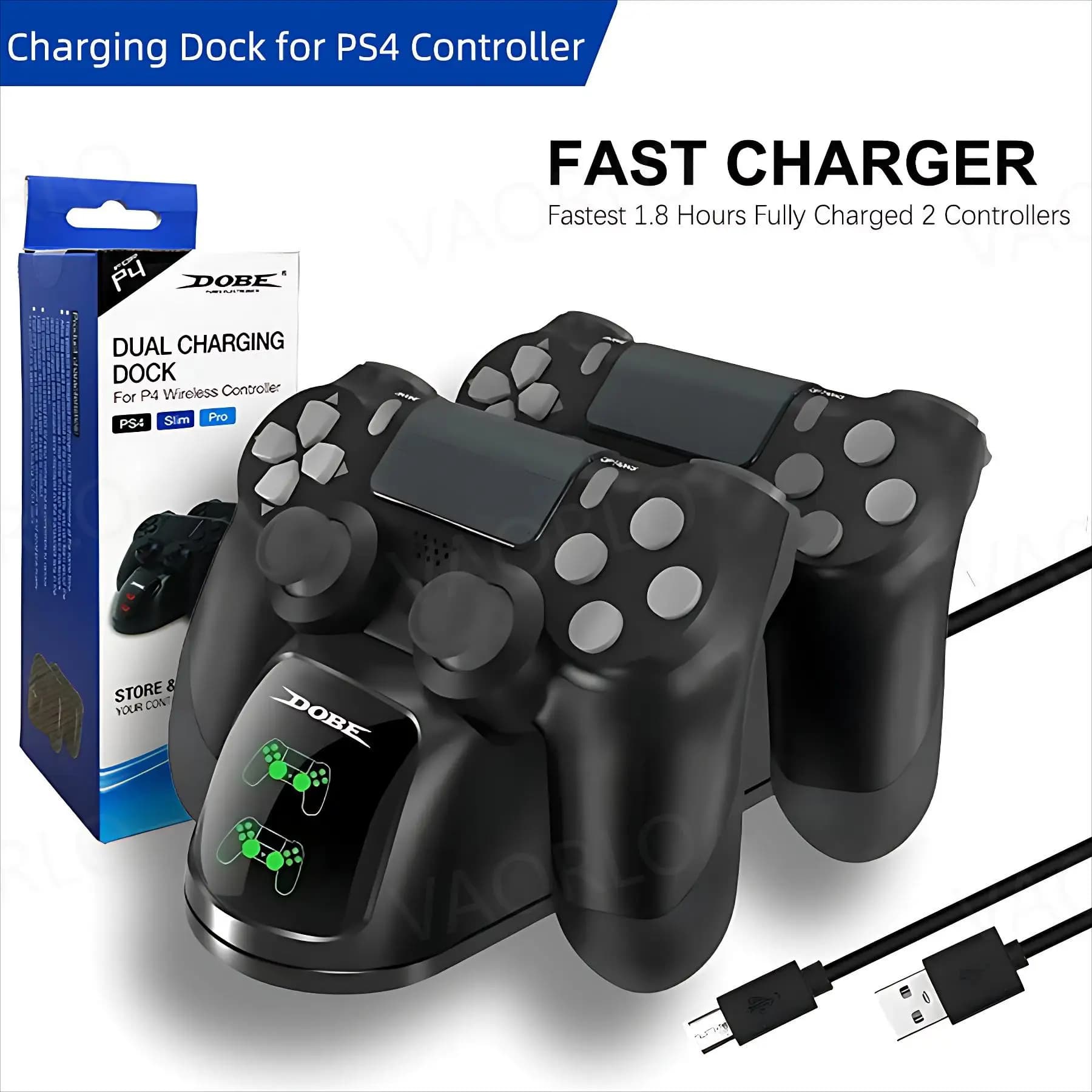 Per la stazione di ricarica del controller PS4 per la stazione di ricarica PS4 Slim Pro con indicatore luminoso Caricabatterie per Gamepad Accessori per il gioco