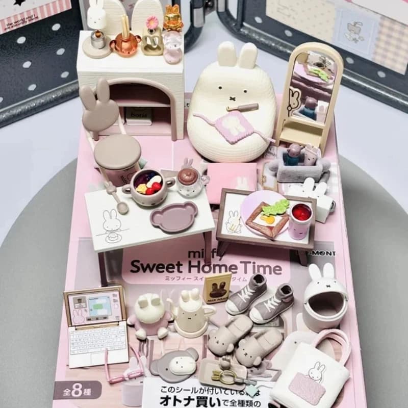 Genuine Re-Ment Miffy Sweet Home Time Series Blind Box 8pcs Micro Miniature Scene Figure Toy Display Collectible Gift In Stock