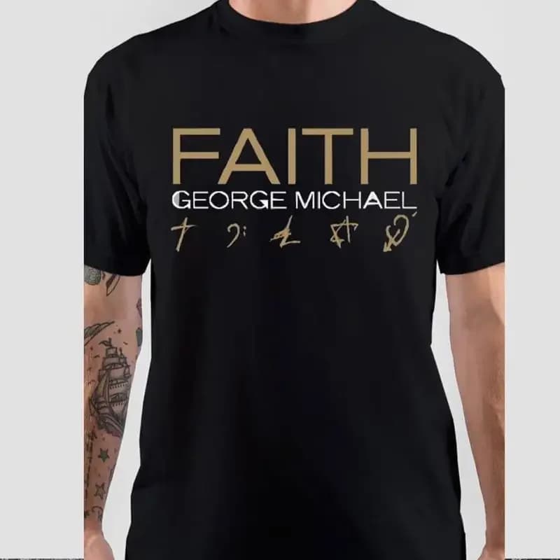 Maglietta George Michael Faith per i fan, uomo, tutte le taglie