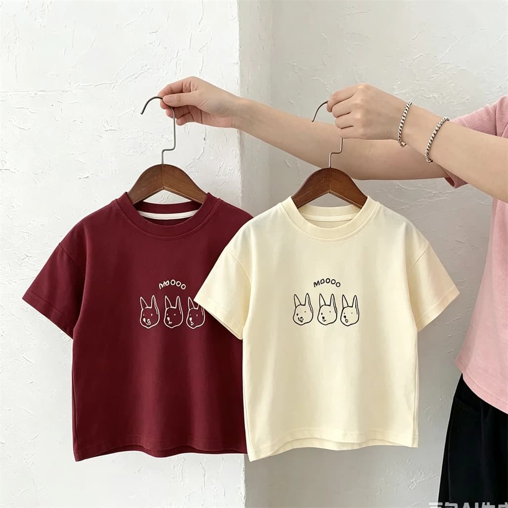 Magliette Carine per Bambini 2 3 4 5 6 Anni, T-shirt Semplici con Collo Tondo, Nuovo Design Estivo per Ragazzi e Ragazze