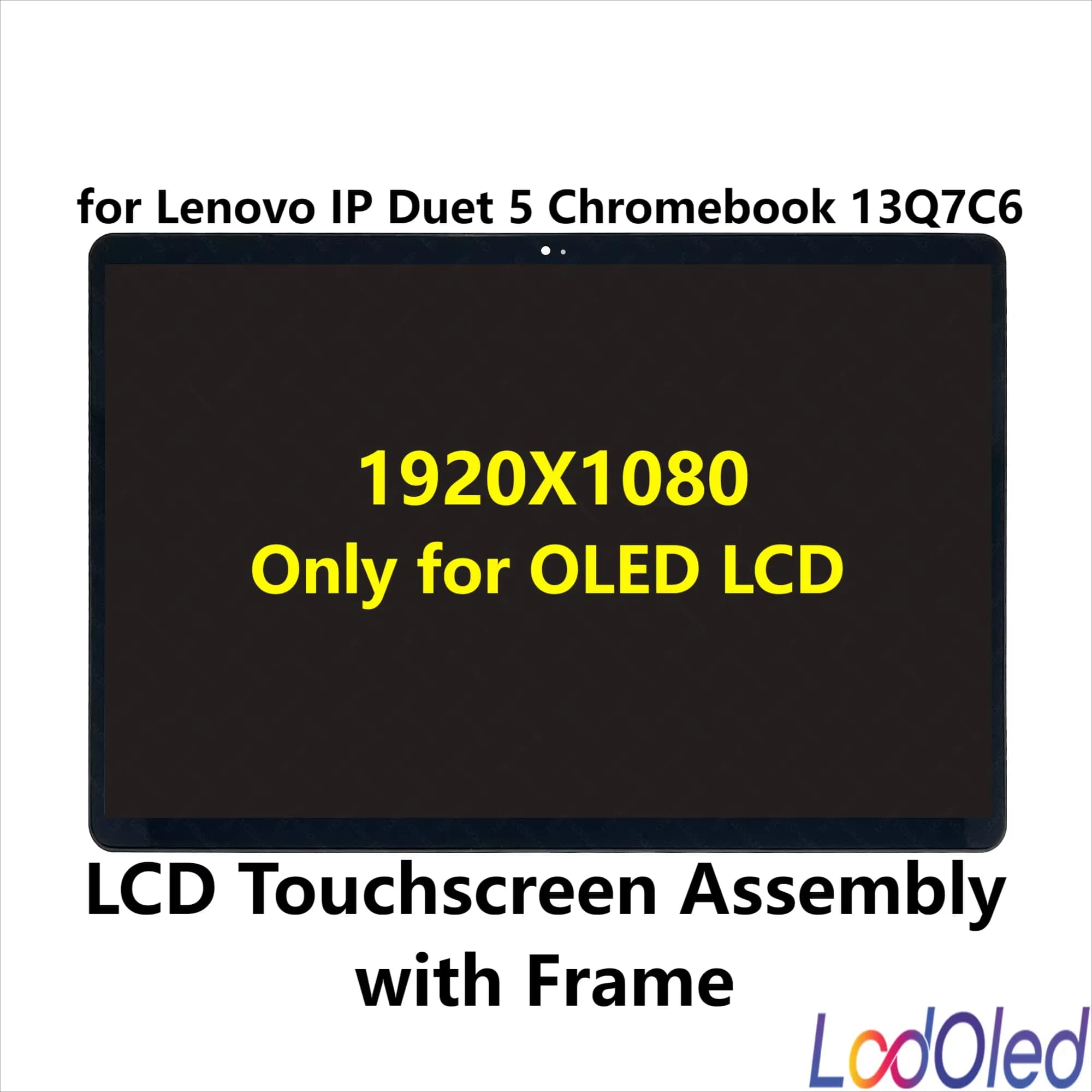 13.3‘’ OLED FHD 5D10S39728 for Lenovo Duet 5 Chromebook 13Q7C6 LCD Touch Screen Display Digitizer Assembly 1920X1080 30pins