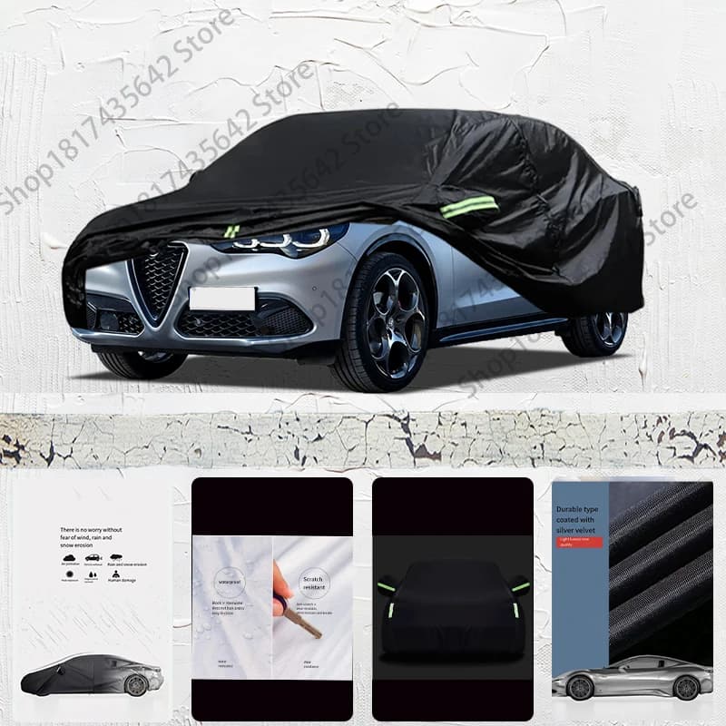 Per Alfa romeo Stelvio Anti-UV Parasole Pioggia Neve Resistente Antipolvere Ombrello per auto Copertura completa per auto Protezione esterna