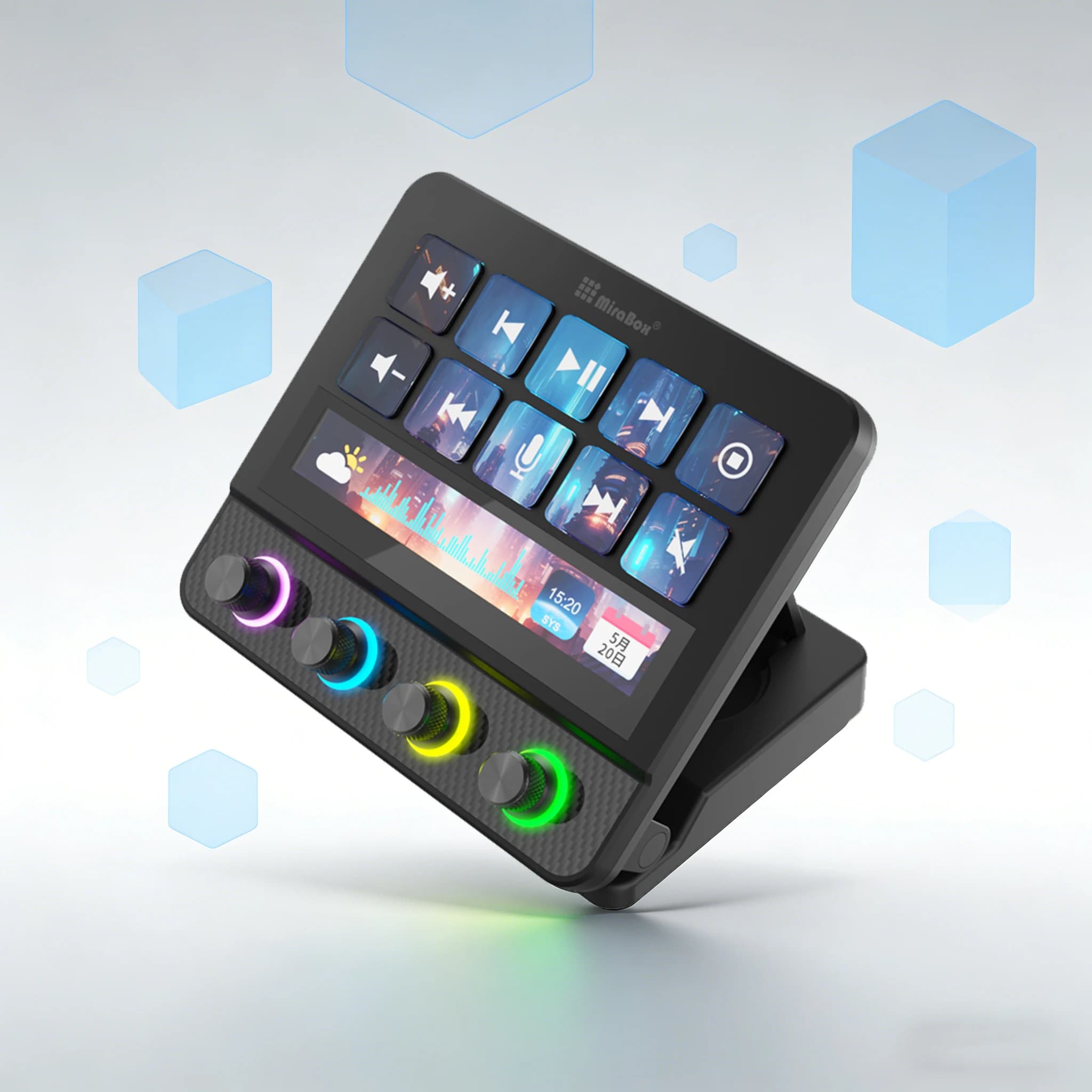 Mirabox N4Pro N4 Pro 10-Key Visual Stream Deck Streamdeck Deck Dock Macro Pad Controller Desktop Console Stream Desk For OBS