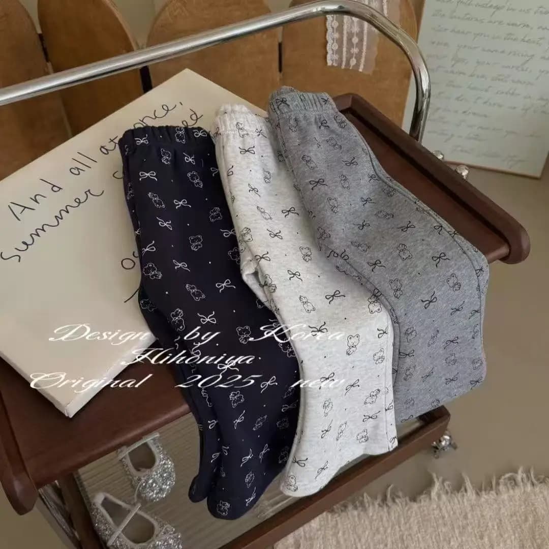 2026 Summer New Children Pants Girl Solid Print Elastic Pants Toddler Versatile Pants Kids Leggings Girls' Baseic Pants