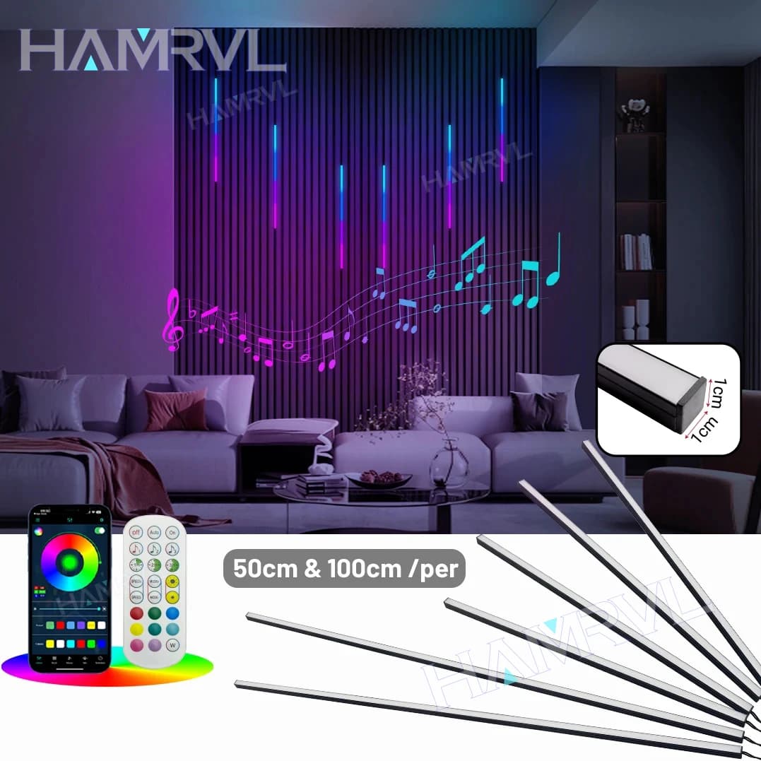 Kit di Illuminazione a Incasso RGB+IC Smart per Pannelli in Legno, Sincronizzazione Musicale, Effetti Dinamici per Soggiorno, Sala Giochi, Palestra