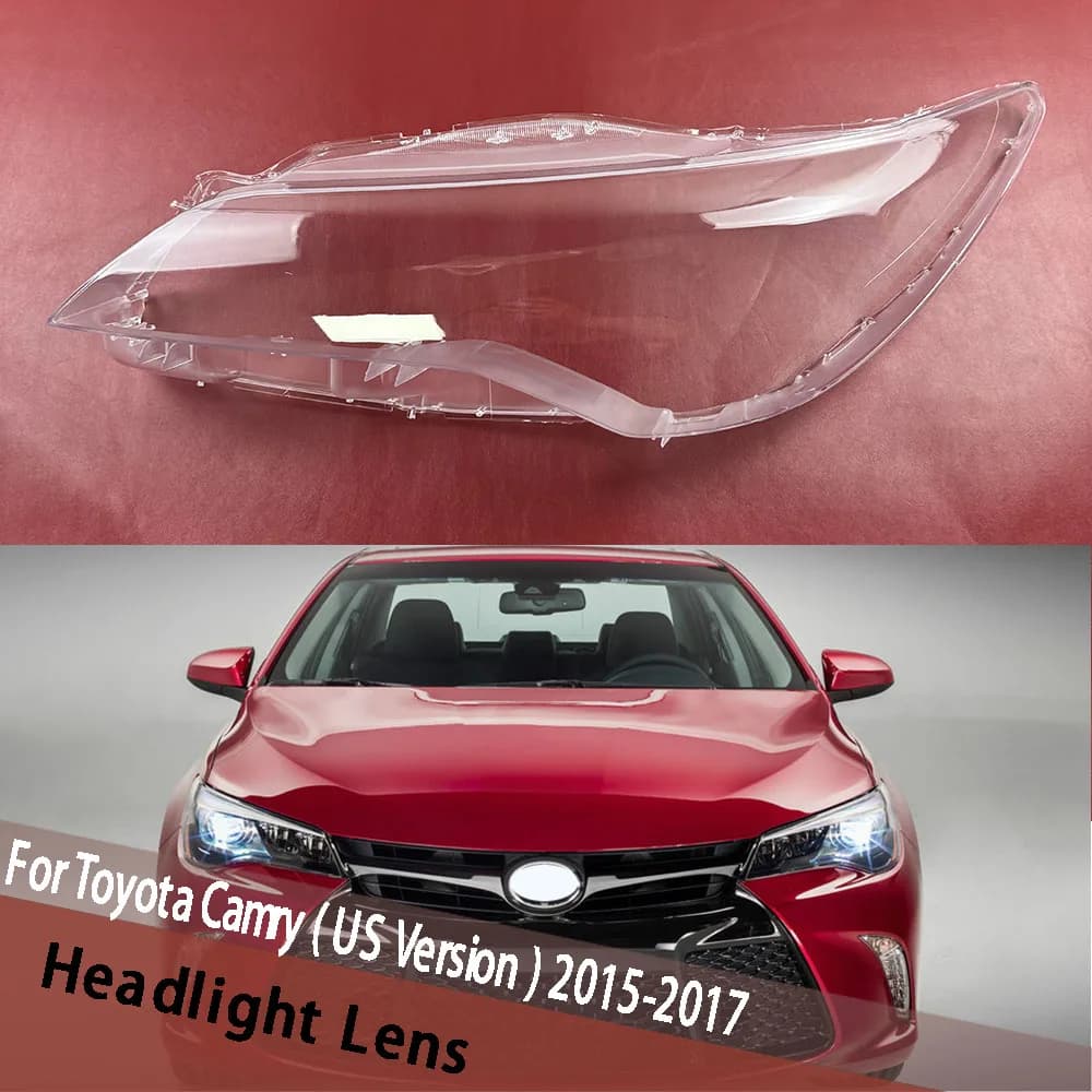 Per Toyota Camry (versione USA) 2015 2016 2017 Faro Borsette Trasparente Copertura Del Faro Lampada Ombra Paralume Lente Plexiglass