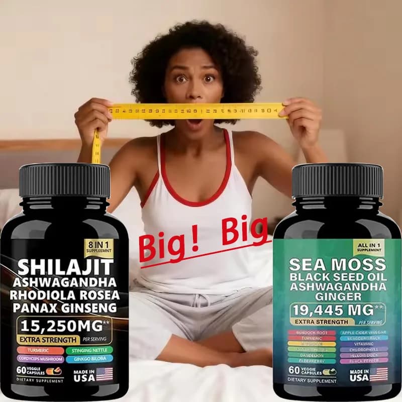 Capsule di Shilajit, Ashwagandha e Muschio Marino - Energia Istantanea, Forza Muscolare, Anti-Fatica, Integratore per la Salute Ottimale