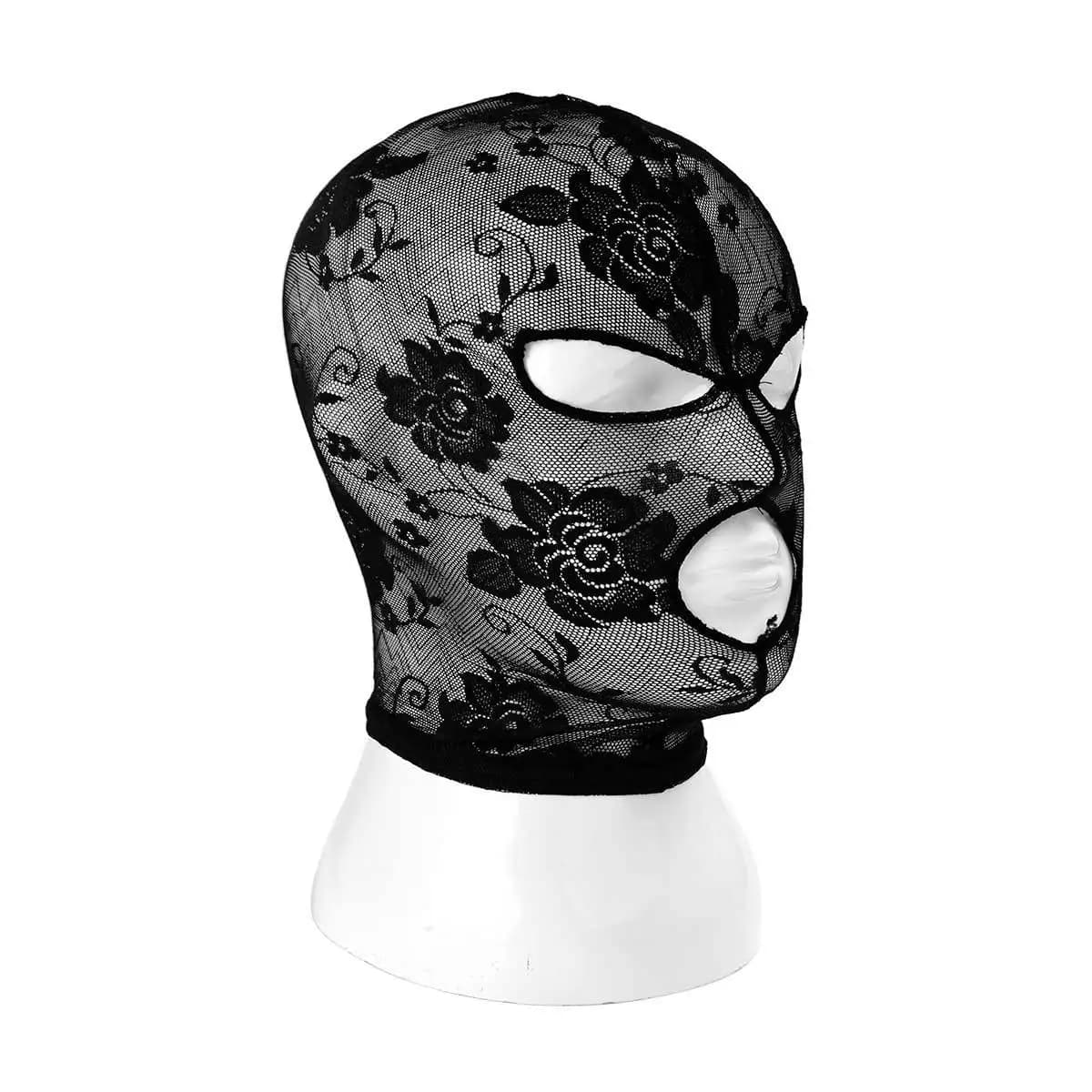Maschera da donna sexy in pizzo nero Maschera da festa in maschera Pizzo per adulti Cappuccio integrale Copricapo Festival Maschera per occhi cosplay di Halloween