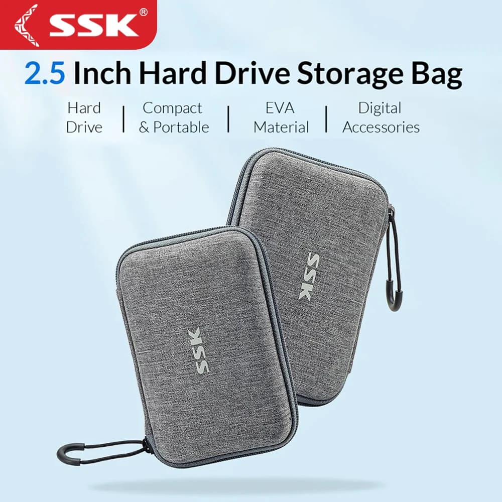Custodia protettiva per disco rigido esterno SSK da 2,5 pollici Custodia protettiva per HDD portatile Protezione per archiviazione M.2 Nvme SSD Pacchetto di protezione per PC