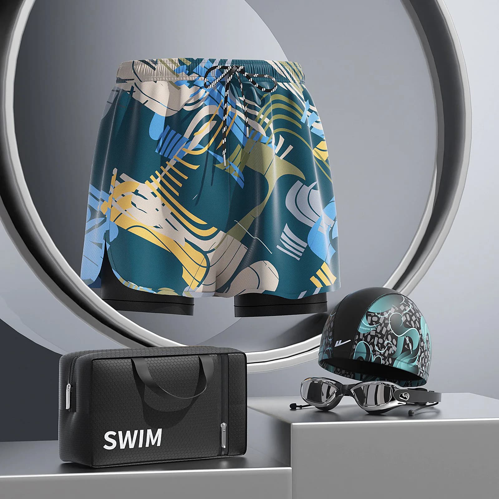 Men's professional surf beach swimsuit, waterproof, UV protection, quick drying bath shorts, sailing slip