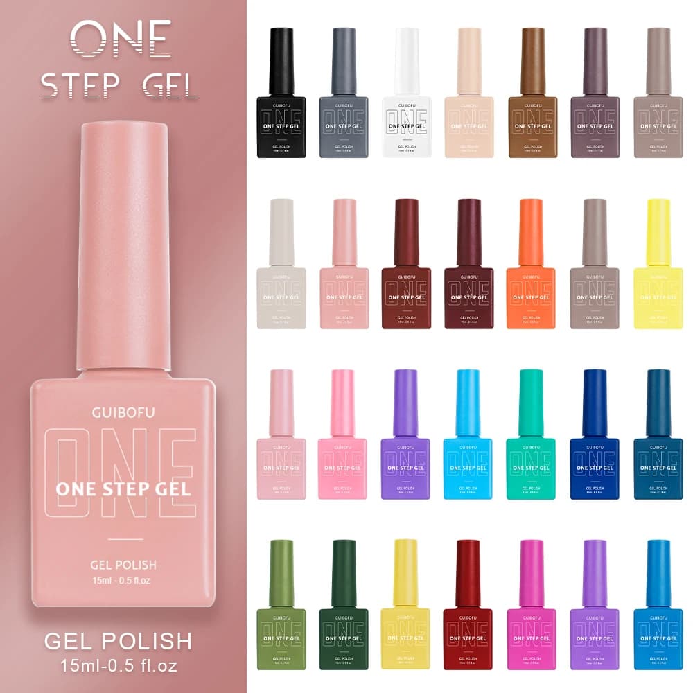 Gel 3in1 One Step Gel (nessun bisogno del copricostume e basecoat) 27 colori Serie 15ml Set di smalti gel Fall Shine Finish Semi permanente