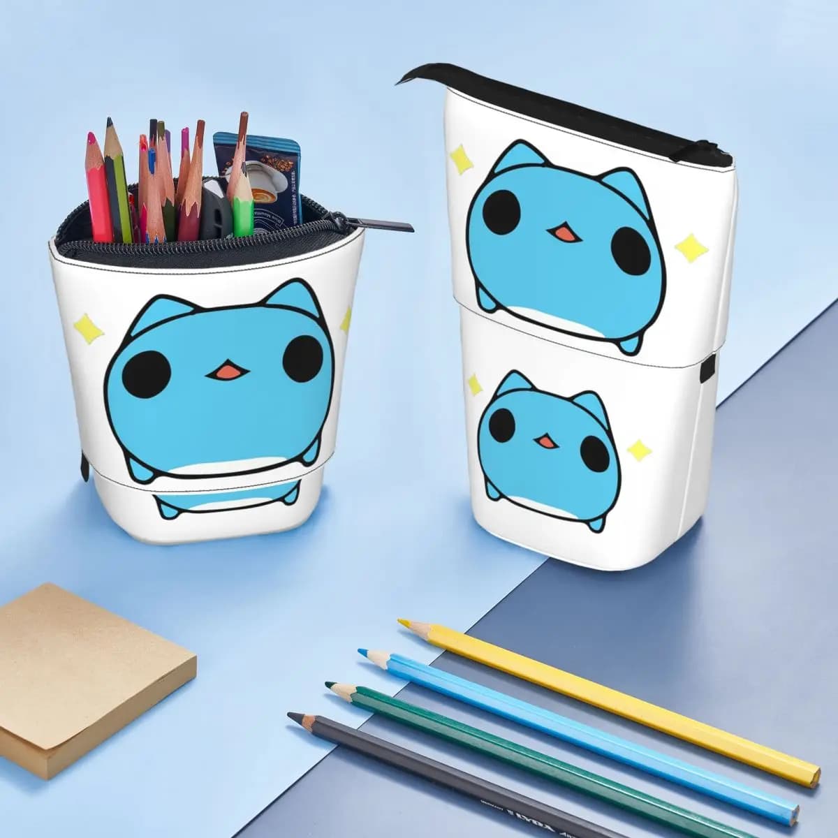 Astuccio Reversibile Comic Cat Bugcat Capoo Bug Cat per Ragazzi e Ragazze, Porta Penne e Cancelleria per la Scuola