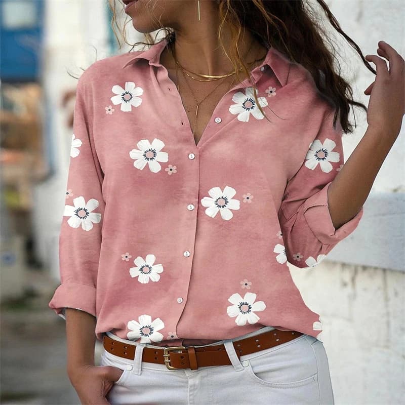 2024 camicia da donna moda camicia hawaiana da donna a maniche lunghe vacanza all'aperto abbigliamento da spiaggia super grande cortile 6xl