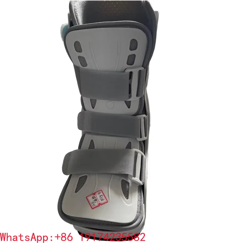 Stivale da passeggio bianco Aircast Cinturini gonfiabili corti con tallone Supporto per caviglia Stivali da passeggio ortopedici per frattura del piede ortopedico
