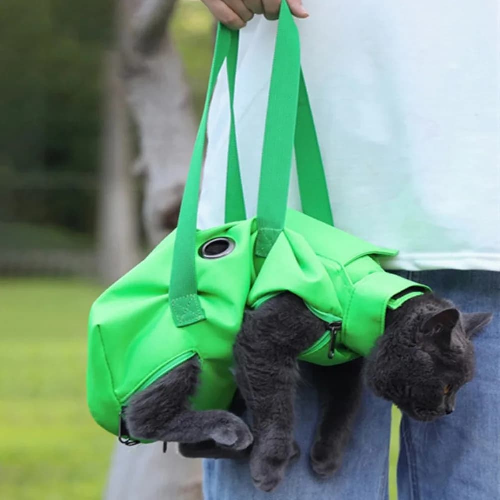 Borsa per Toelettatura Gatti, Zaino Regolabile per Trasporto Gatti con Tasca Portaoggetti, Portatile per Viaggi e Trattamenti Veterinari