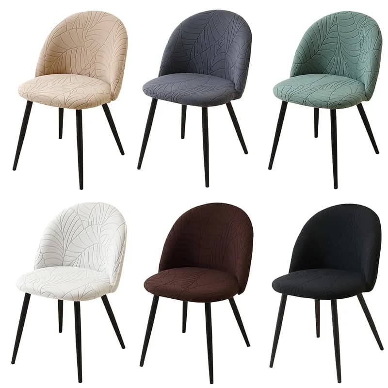 1/4/6pcs Jacquard Elastico Duckbill Fodere per sedie per sala da pranzo Fodere per sedie con schienale basso Fodere per sedili Matrimonio Hotel Home Decor